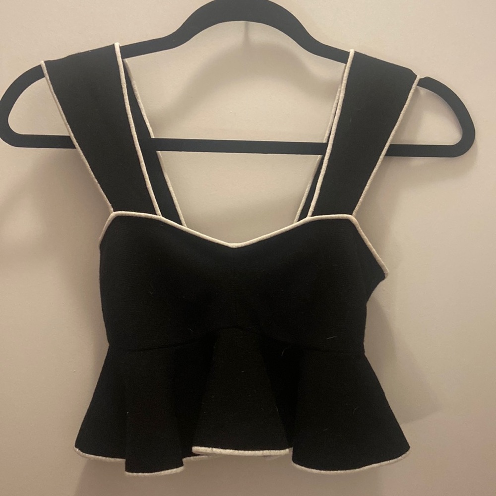 Club Monaco Black/White Crop Top - XS